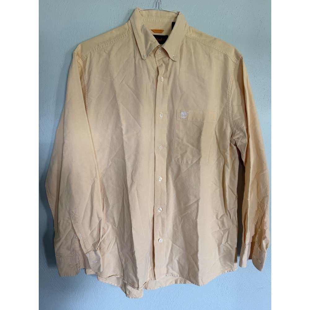 Timberland men's long-sleeve cotton woven button-down shirt outdoor lifestyle M